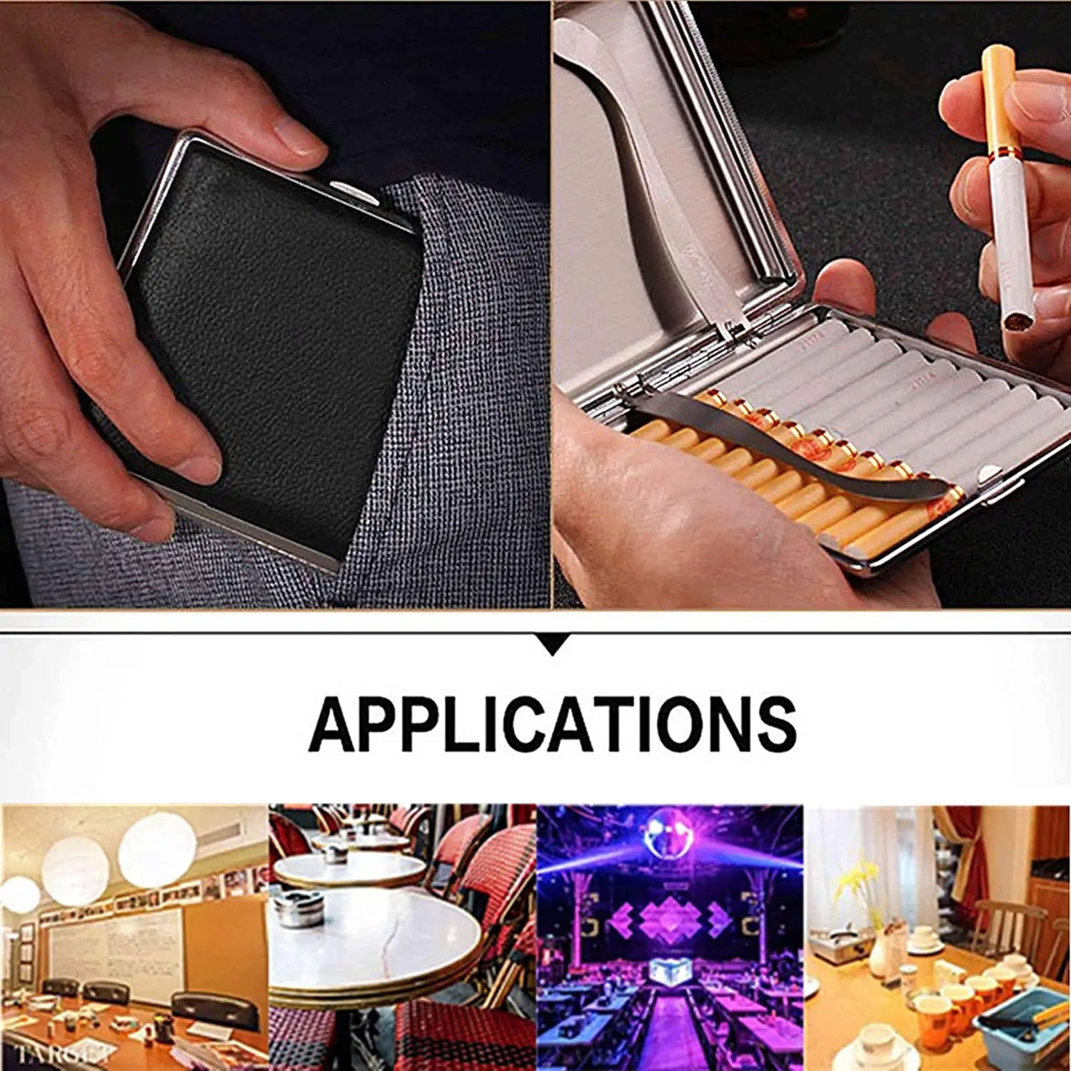 Gift for Men'S Leather Cigarette Box 20 Sticks Cigar Case Metal Leather Smoking Accessories Cigarette Lady Storage Cover Hold