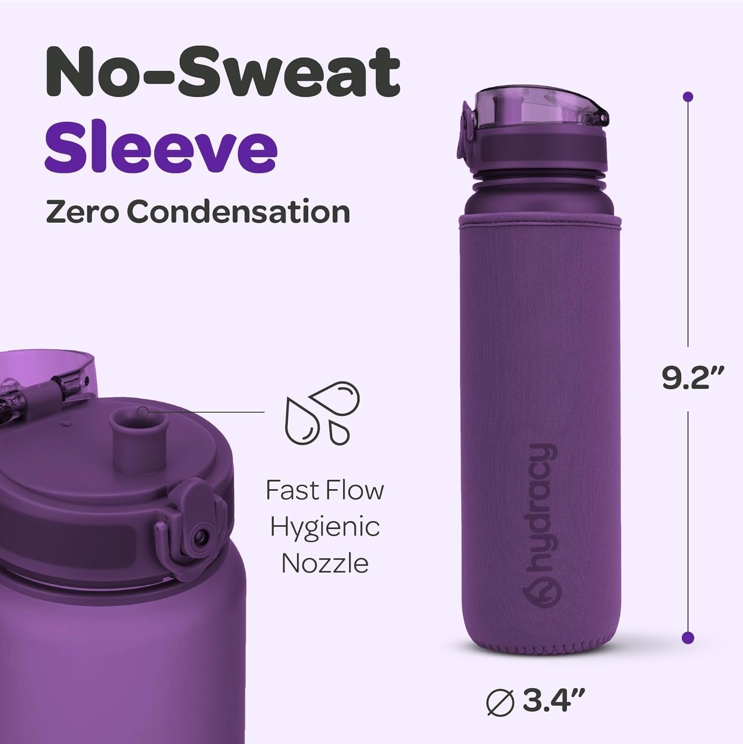 Water Bottle with Time Marker -Large 32 Oz BPA Free Water Bottle & No Sweat Sleeve -Leak Proof Gym Bottle with Fruit Infuser Strainer & Times to Drink -Ideal Gift for Fitness Sports & Outdoors