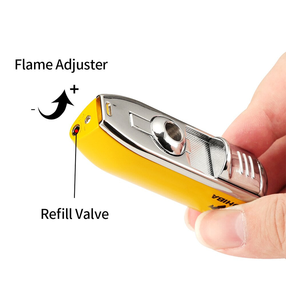 Mini Pocket Cigar Lighter Metal Windproof 3 Jet Blue Flame Torch Lighters for Cigar Smoking with Cigar Punch No Gift Box