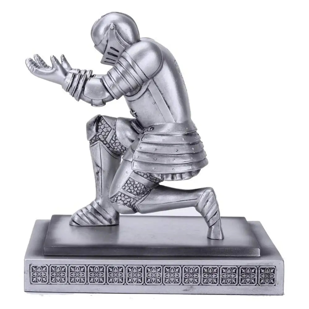 Bowing Medieval Knight Shape Desktop Decoration Pen Holder Stand Pen Cigar Desktop Holder Decoration Armor Soldier Statue Decor