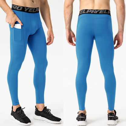 3 Pack Compression Pants Men with Pocket Workout Running Leggings Gym Tights Cool Dry Athletic Base Layer Bottoms