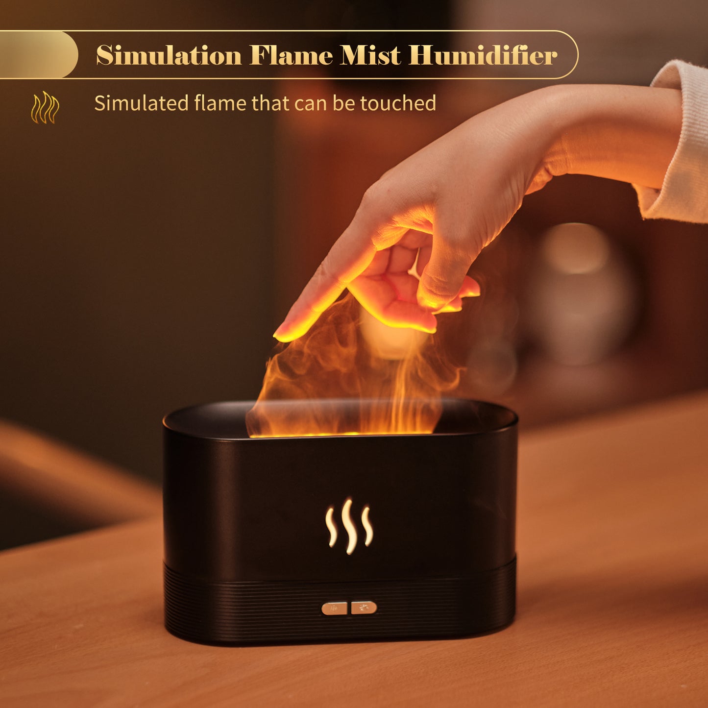 Aroma Diffuser with Flame Light Mist Humidifier Aromatherapy Diffuser with Waterless Auto-Off Protection for Spa Home Yoga Office